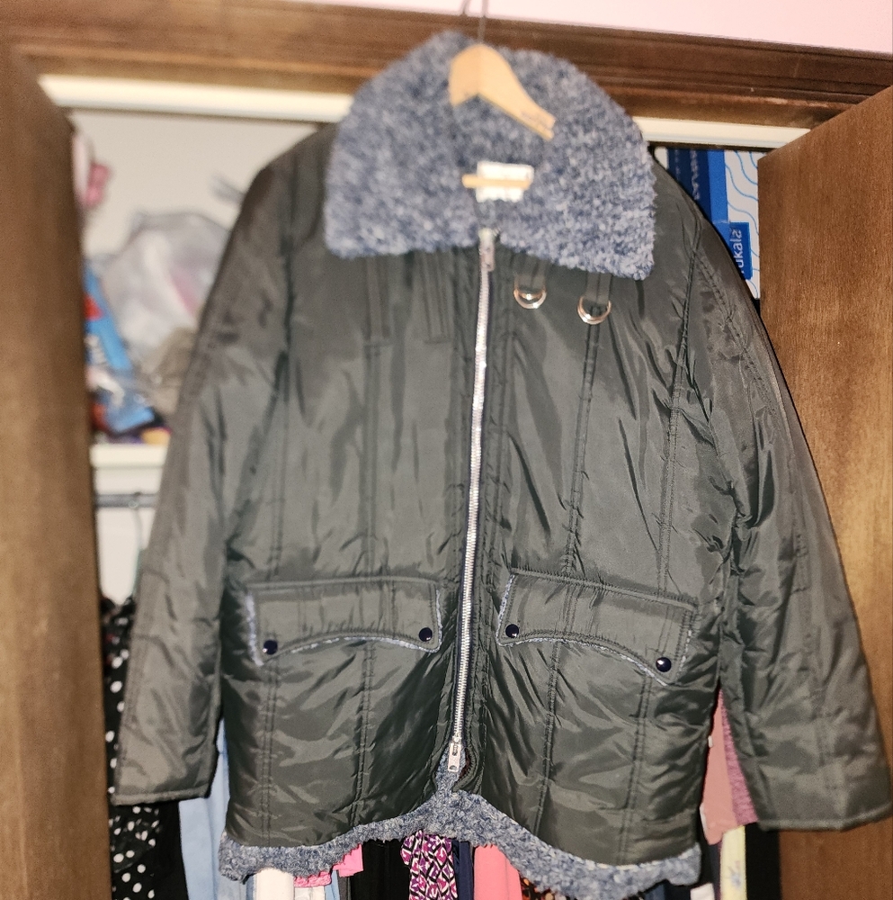 Large Winter Coat Steel Blue